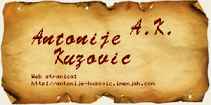 Antonije Kuzović vizit kartica